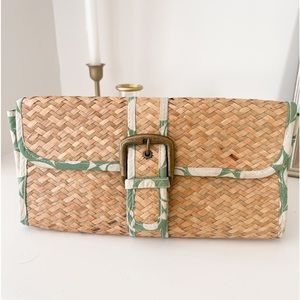 Straw Clutch with contrasting lining